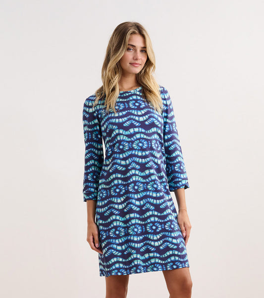 Lily Flare Dress - Shibori Waves