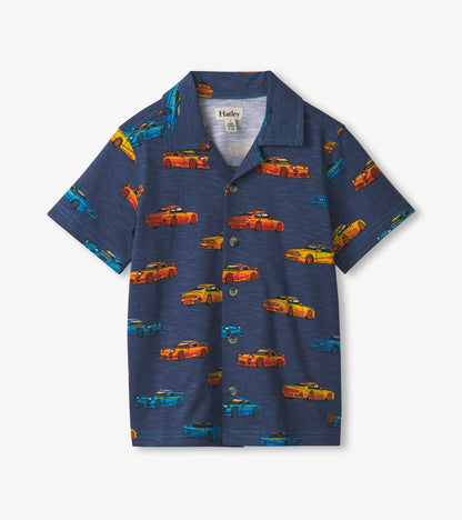 Boys Sport Cars Jersey Button Down