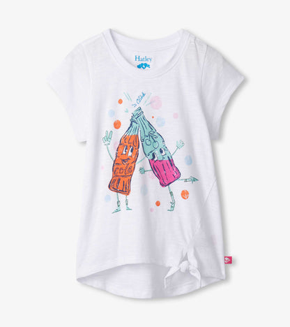 T-shirt noué sur le devant – Boissons gazeuses