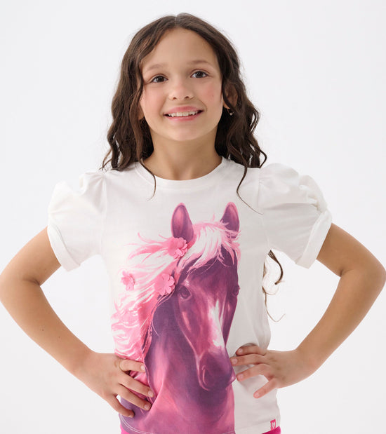 hatley T-shirt à manches torsadées – Cheval doux