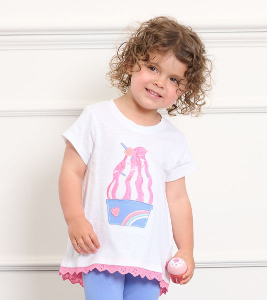 T-shirt à bordure à œillets – Coupe glacée