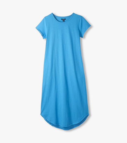 Midi Tee Shirt Dress - Azure