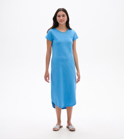 Midi Tee Shirt Dress - Azure