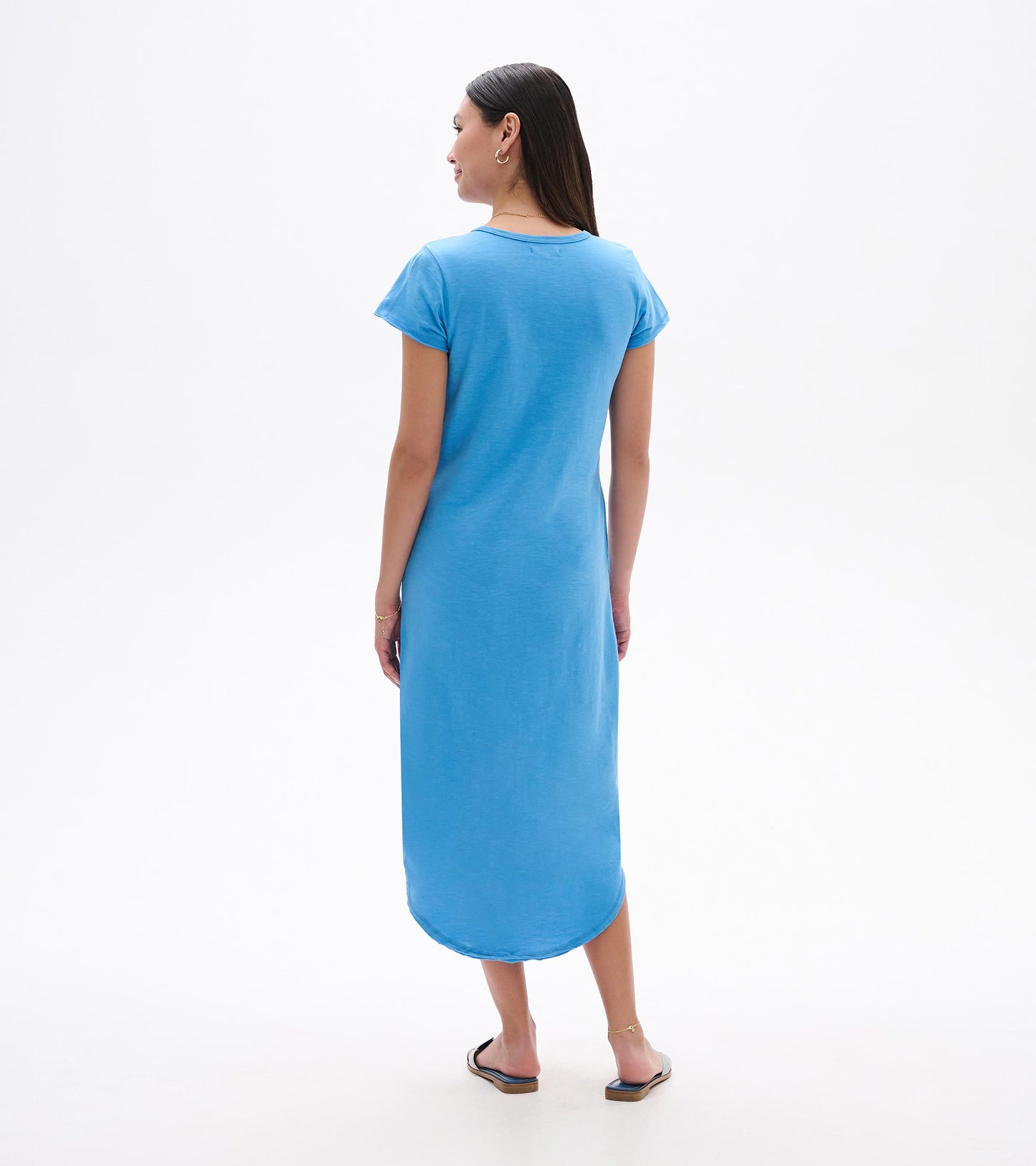 Midi Tee Shirt Dress - Azure