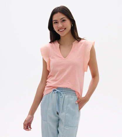Mix Media Tank - Apricot Blush