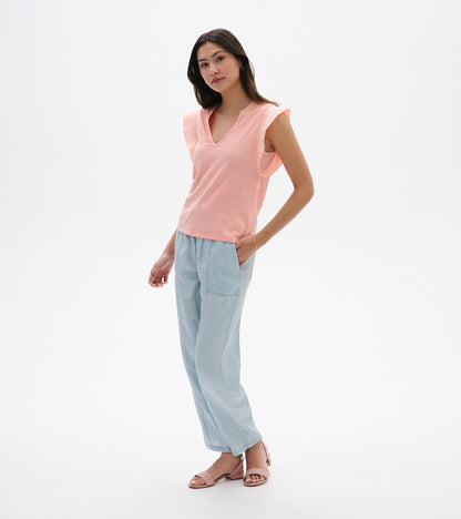 Mix Media Tank - Apricot Blush