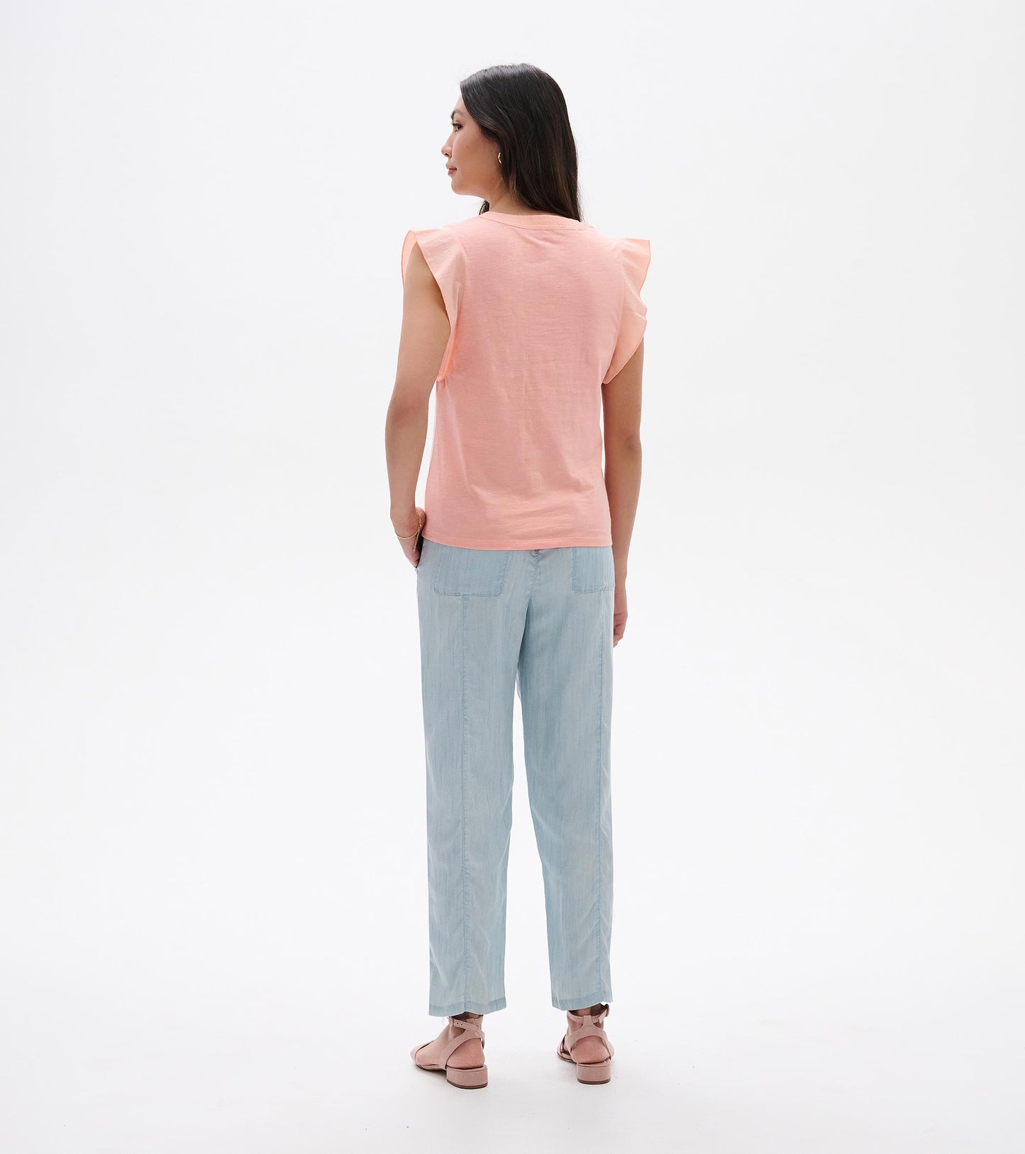 Mix Media Tank - Apricot Blush