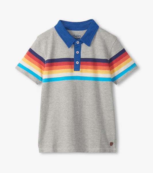 Boys 70's Stripes Polo T-Shirt