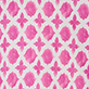 View Bella Dress - Rose Medallion - Pink quatrefoil pattern on a white background