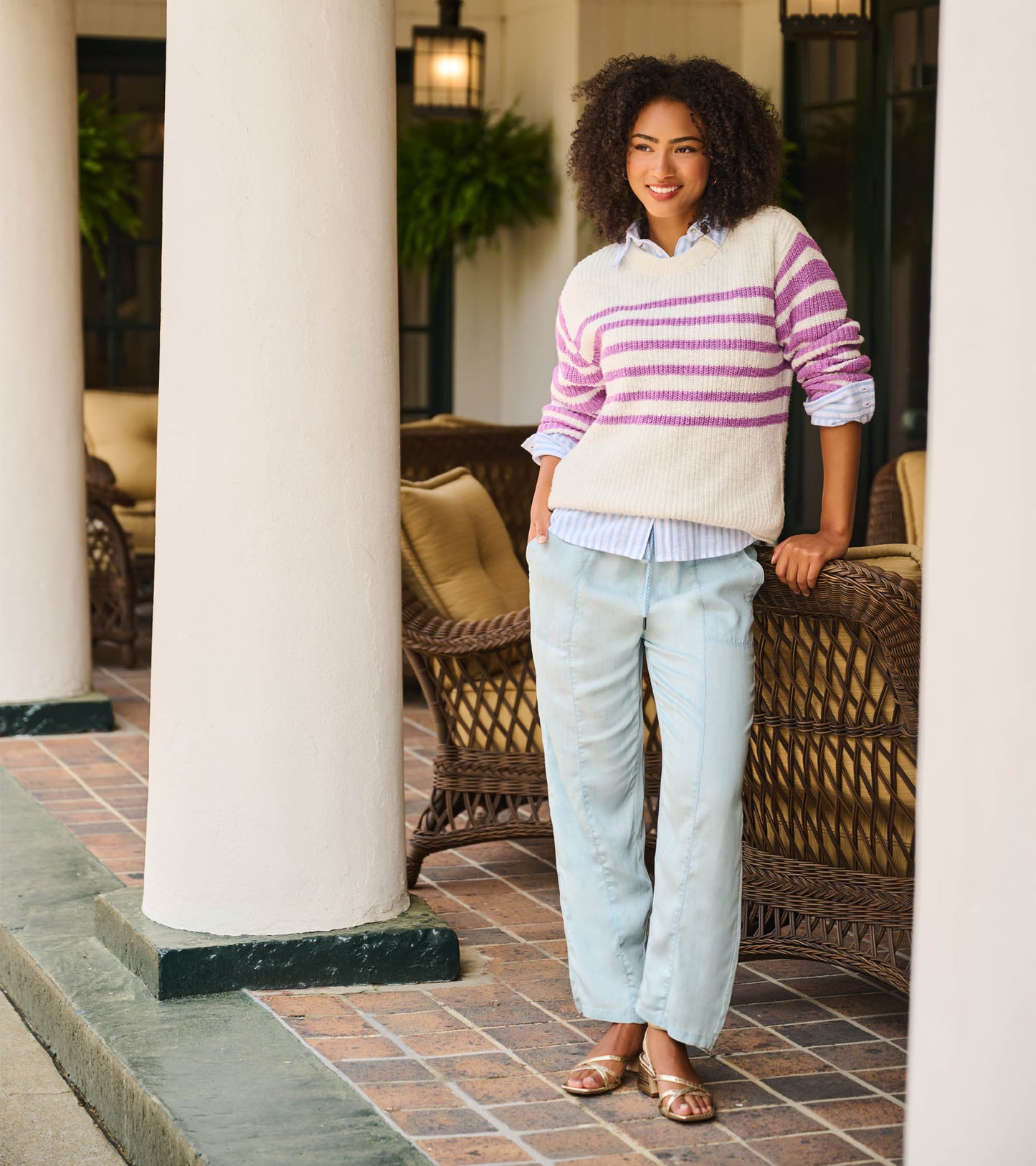 Pantalon à jambe droite – Bleu pâle délavé