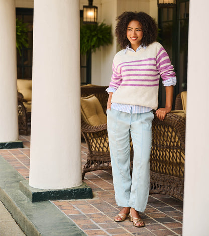 Pantalon à jambe droite – Bleu pâle délavé