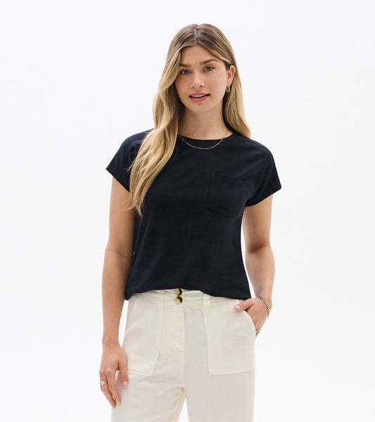 T-shirt à coupe décontractée Ella – Noir