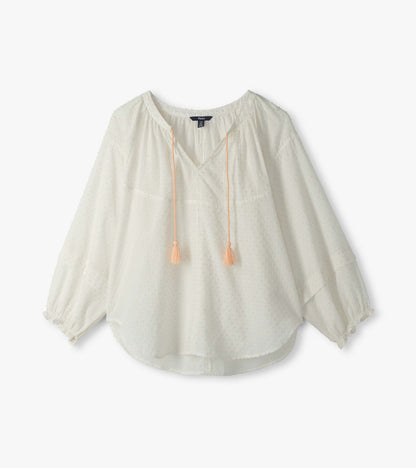 Naomi Blouse - Blush Swiss Dot