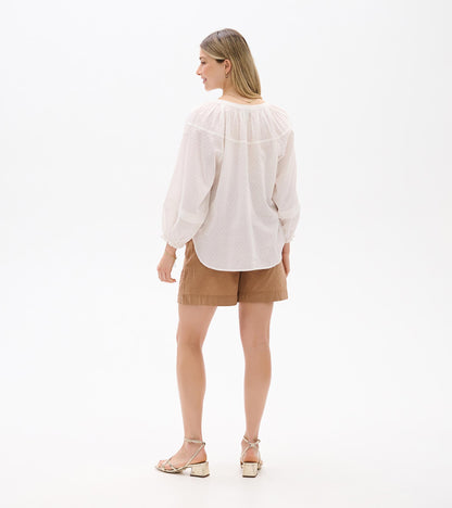 Naomi Blouse - Blush Swiss Dot