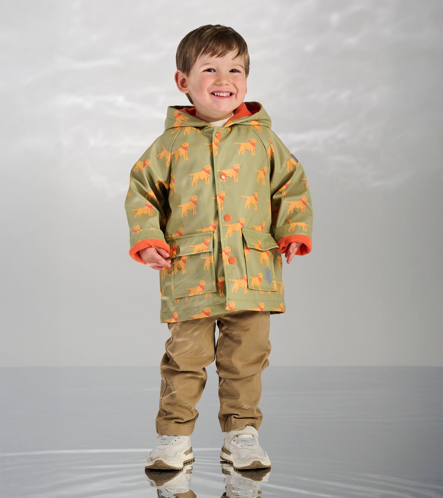 Imperméable à boutons-pression – Chiot en camping