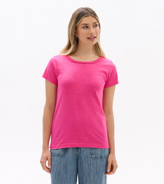 Essential Crew Neck Tee - Carmine Rose