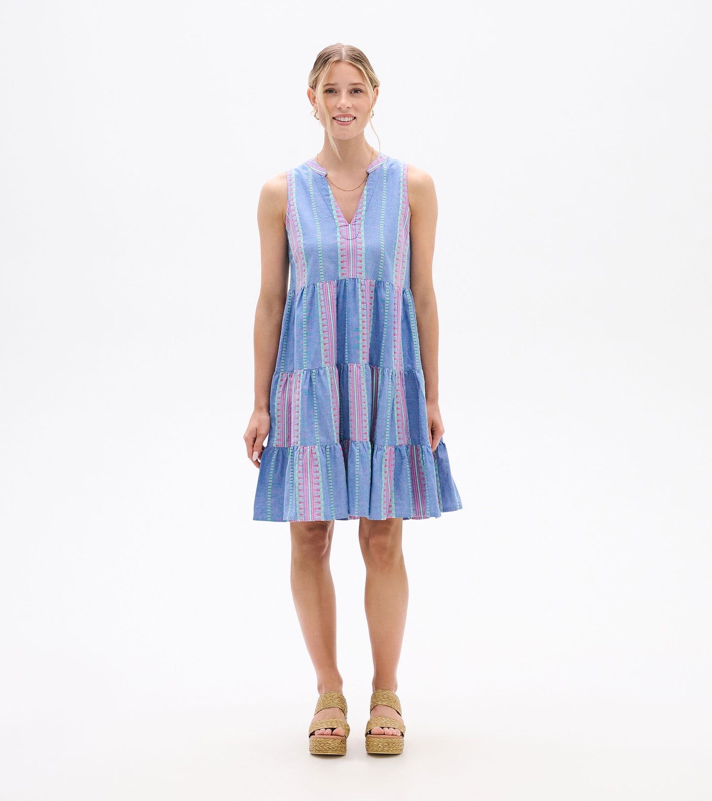 Savannah Dress - Chambray Stripes