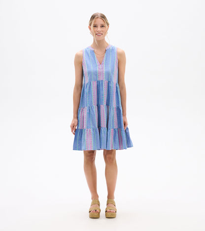 Savannah Dress - Chambray Stripes