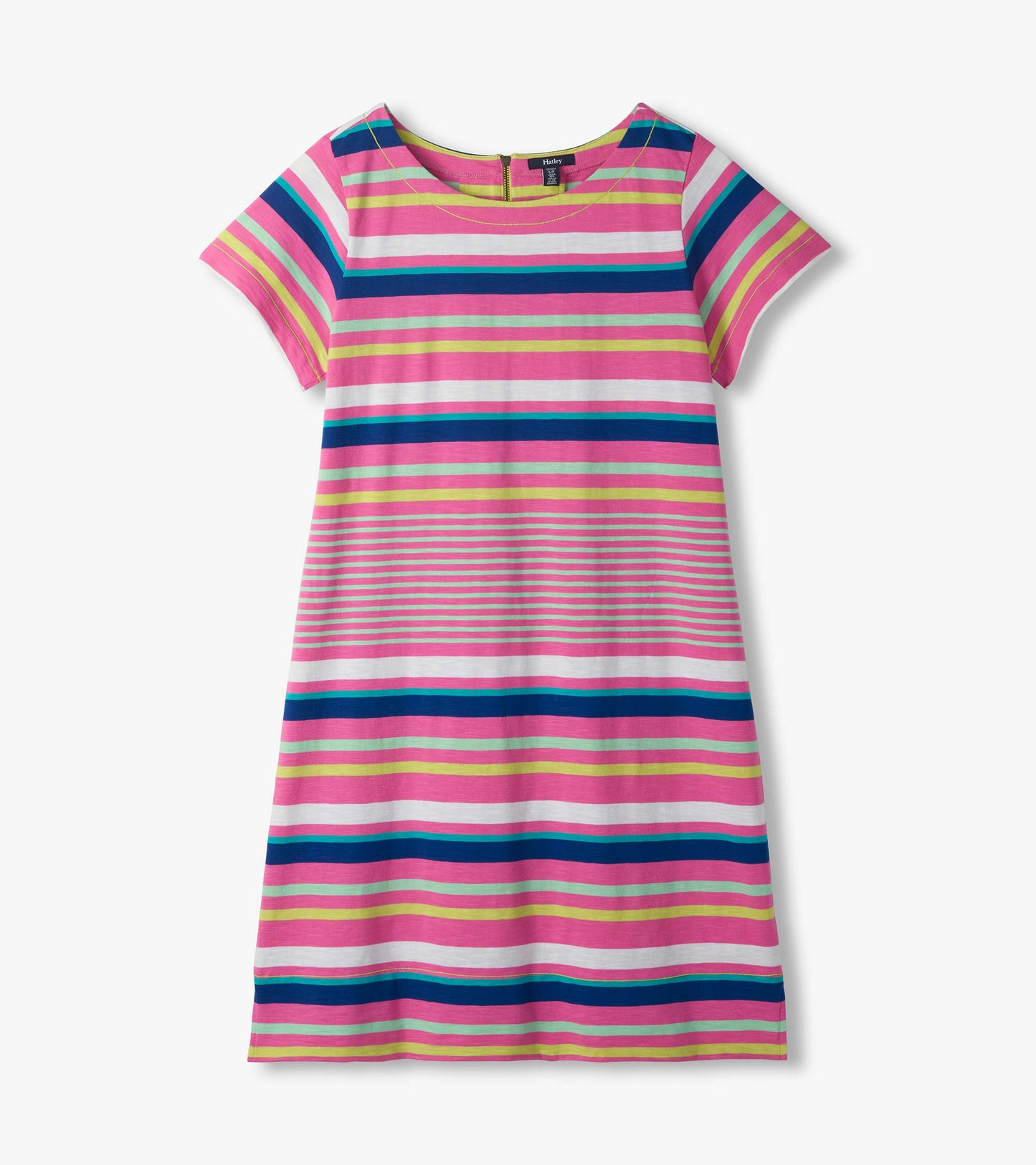 Zip-Back Tee Dress - Cheery Stripes