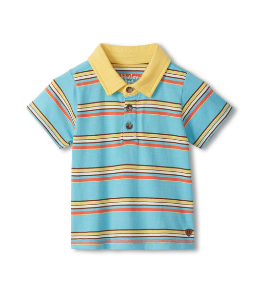 Baby & Toddler Boys Camp Stripe Peached Jersey Polo T-Shirt