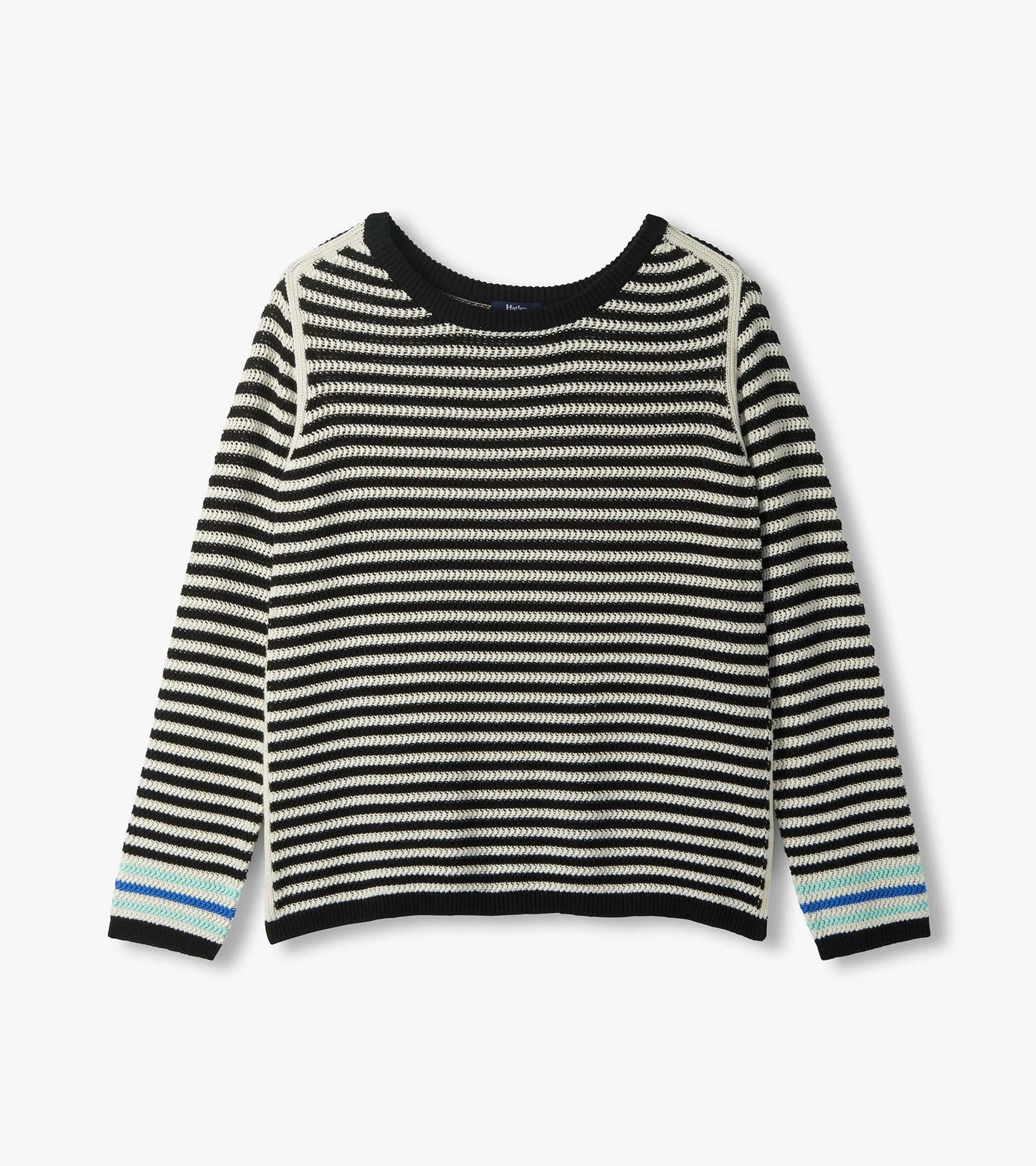 Pointelle Stripe Sweater - Classic Black