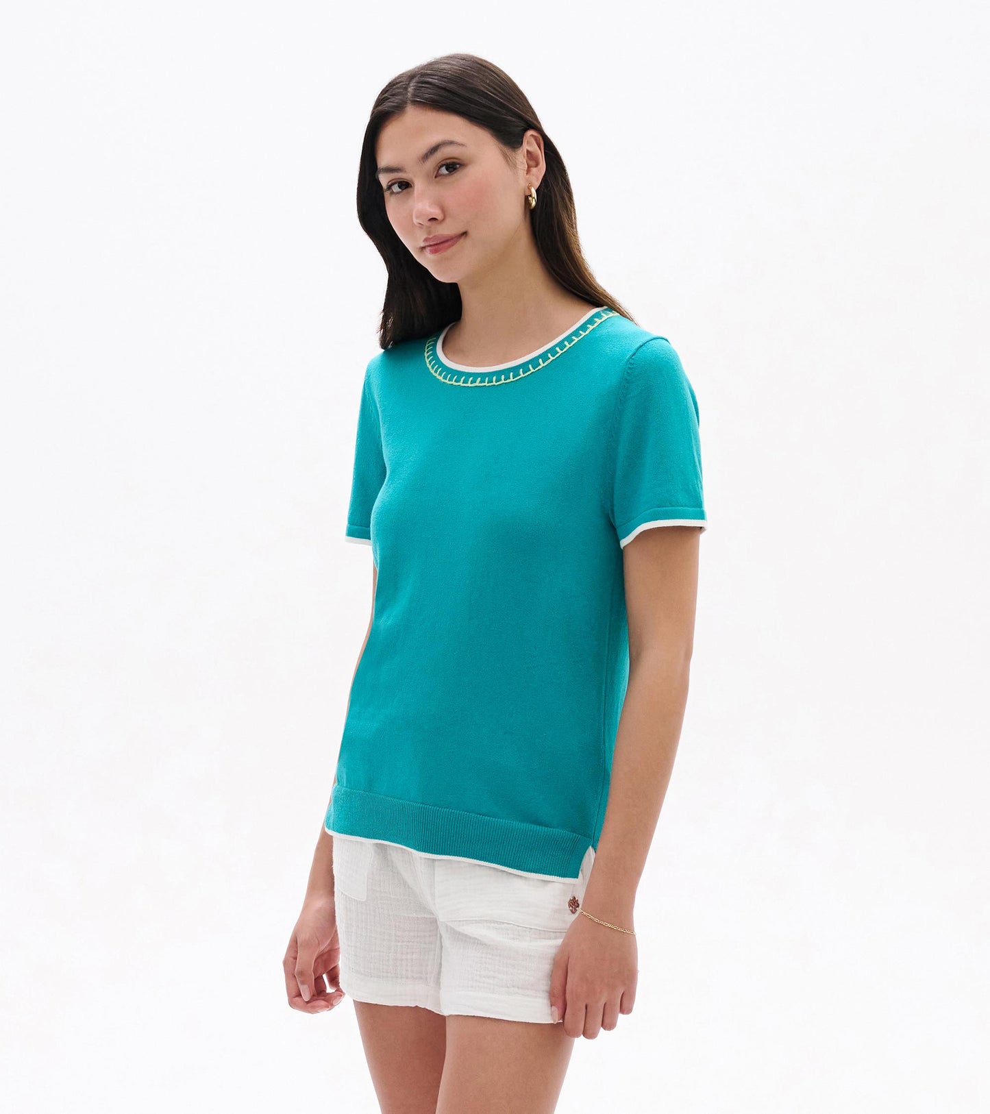 Simone Knit Tee - Ceramic