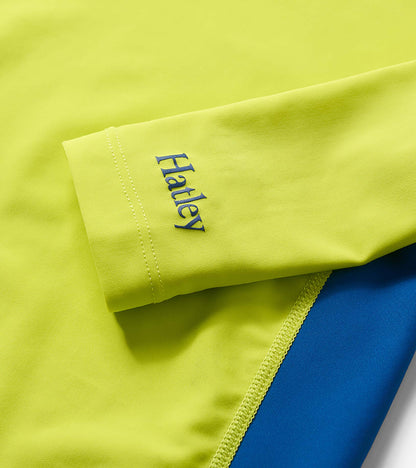 Boys Lime & Blue Colourblock Long Sleeve Rashguard