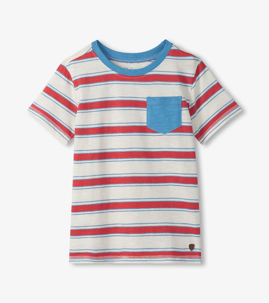 Boys East Coast Stripes Crew Neck T-Shirt
