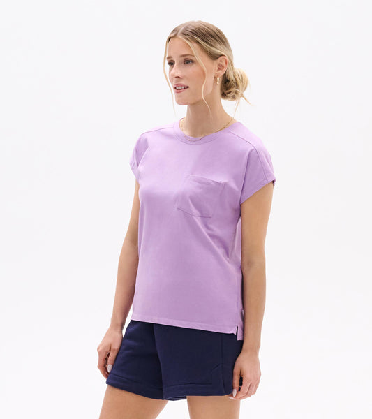 T-shirt ample à poche – Lavande anglaise