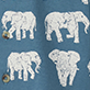 View Baby & Toddler Boys Elephants Button Down Shirt - White watercolor elephant illustrations on a blue background
