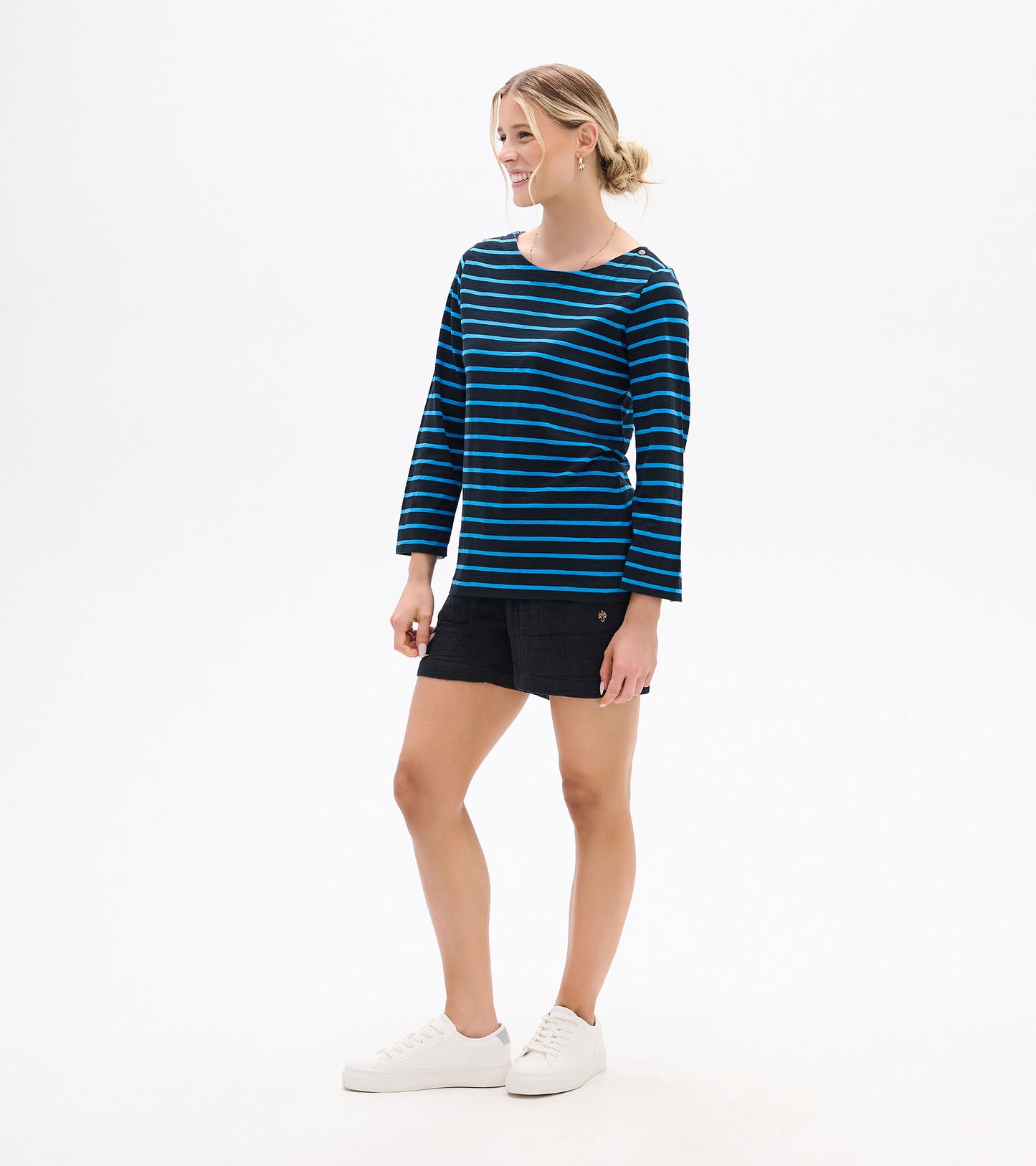 Button Bretton - French Blue Stripes