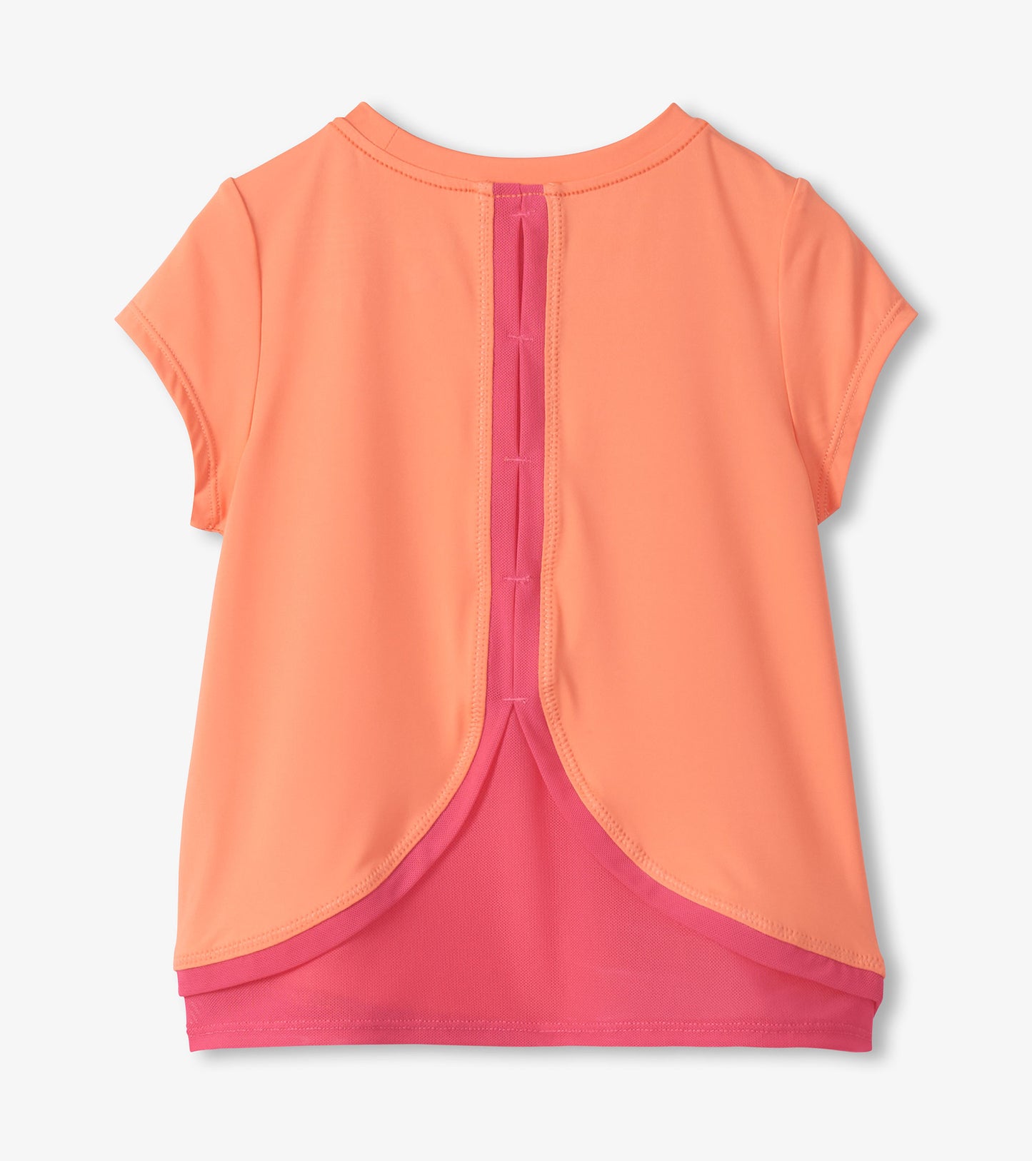 T-shirt à bordure en filet – Corail fusion