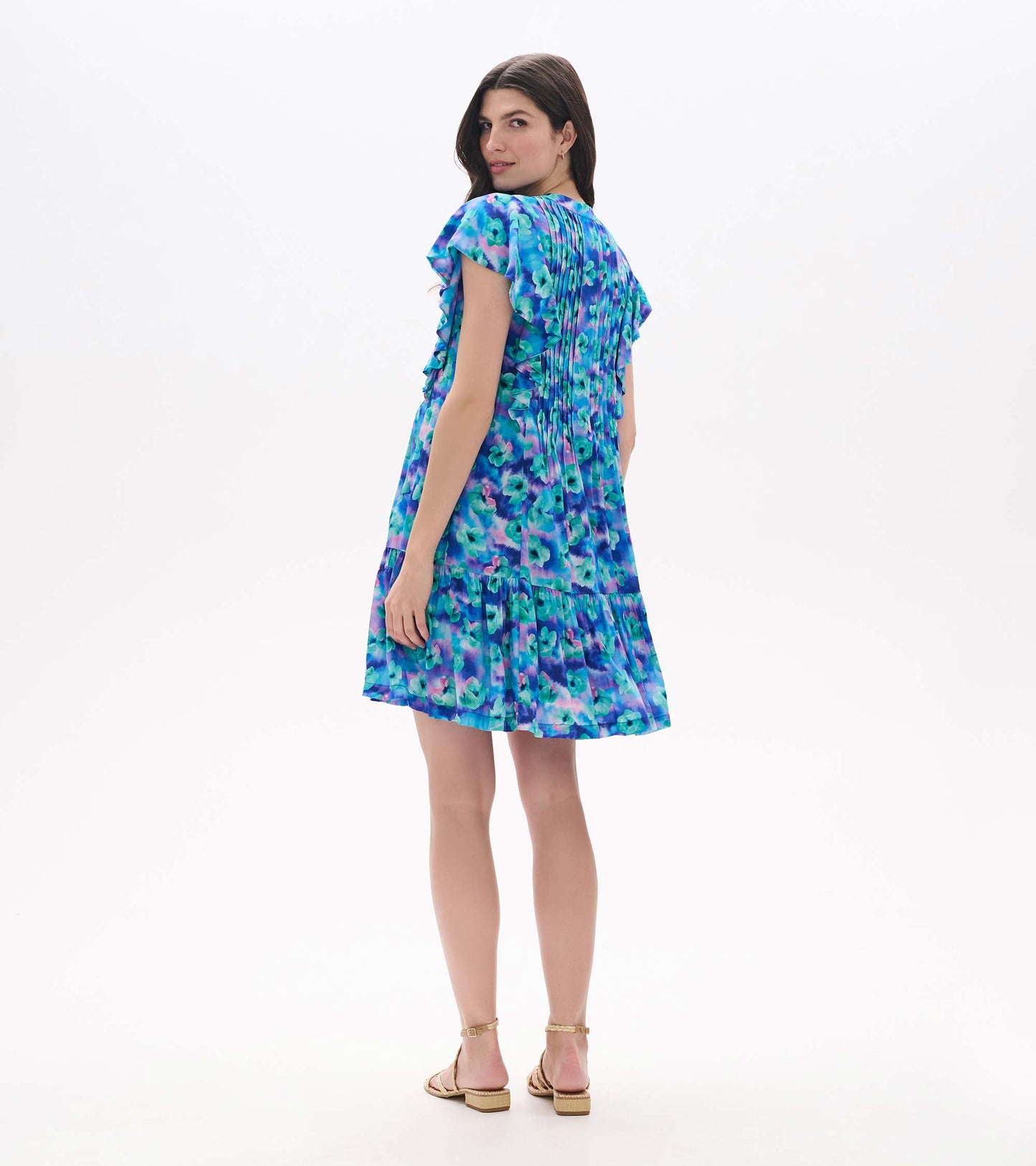 Pintuck Dress - Floating Flowers