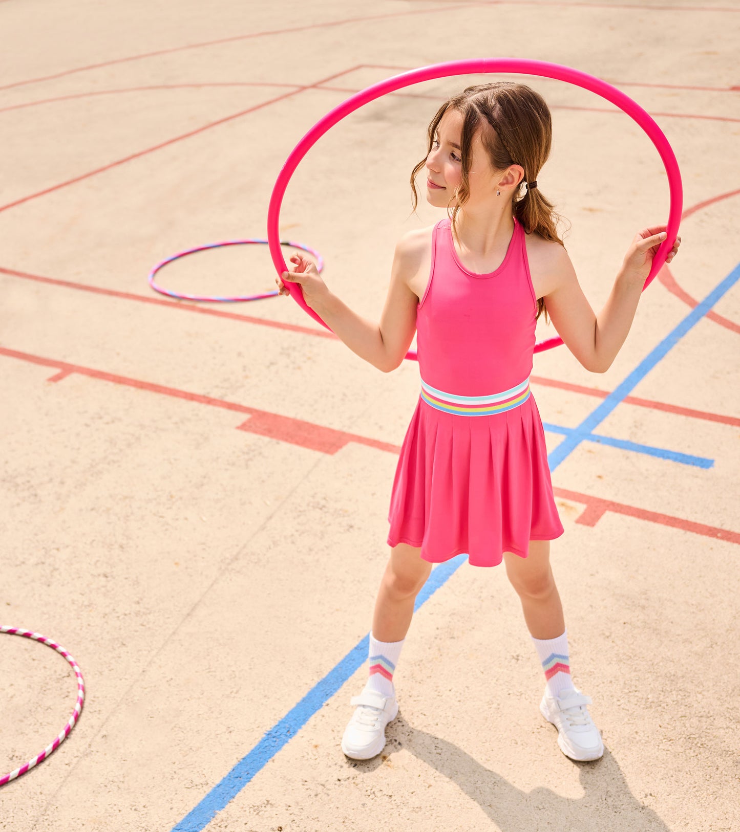 Robe plissée sport – Rose fandango