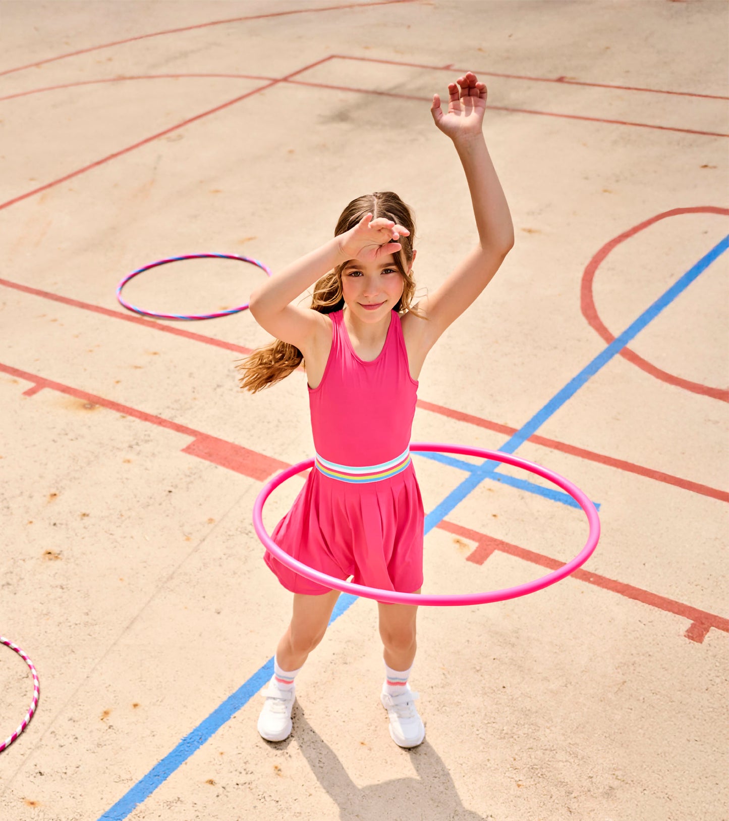 Robe plissée sport – Rose fandango