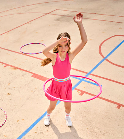 Robe plissée sport – Rose fandango