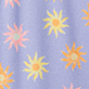 View Girls Faded Suns Pinafore Dress - Purple background with scattered pink and orange sunburst flowers