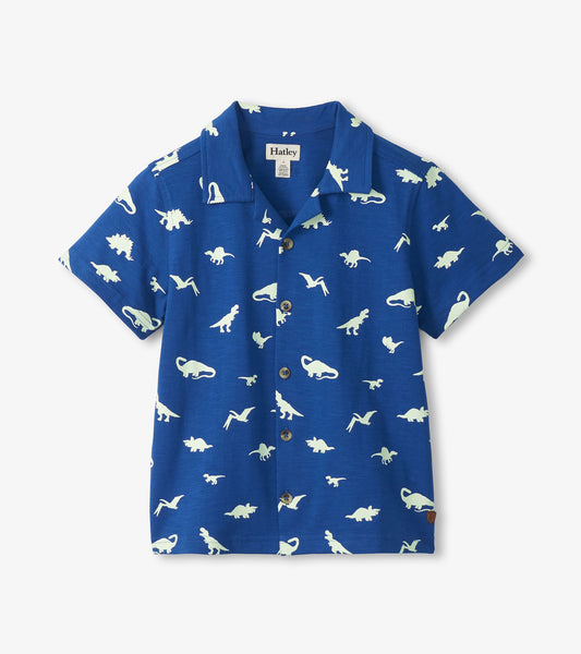 Boys Glow in the Dark Dinos Jersey Button Down