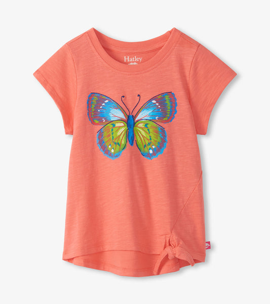 T-shirt noué sur le devant – Papillon