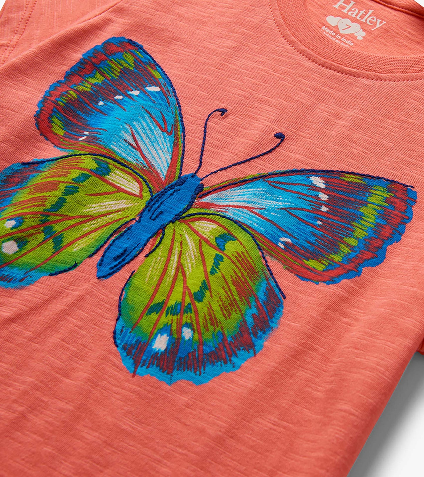 Girls Butterfly Tie Front T-Shirt