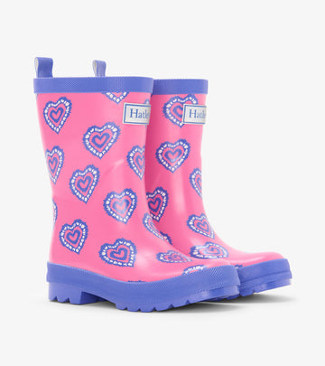 Heart Burst Shiny Rain Boots