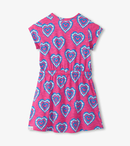 Girls Heart Burst Short Sleeve Dress