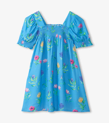 Hyper Real Floral Smocked Dress