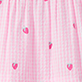 View Girls Gingham Berries Tiered Dress - Pink gingham fabric with scattered pink cherry motifs