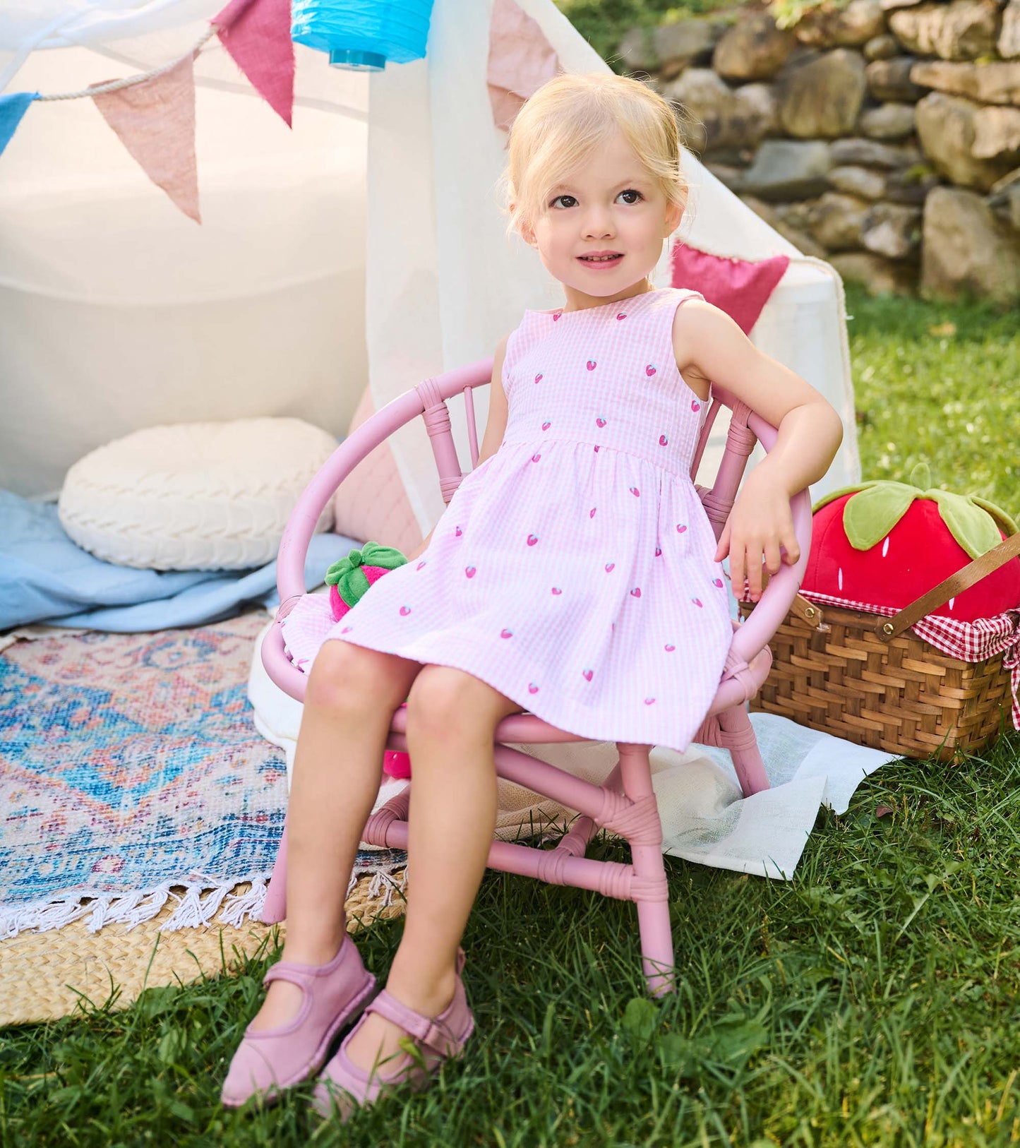 Baby & Toddler Girls Gingham Berries Party Dress