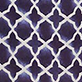 View Chloe Dress - Navy Medalion - Purple geometric lattice pattern with white outlined quatrefoil shapes