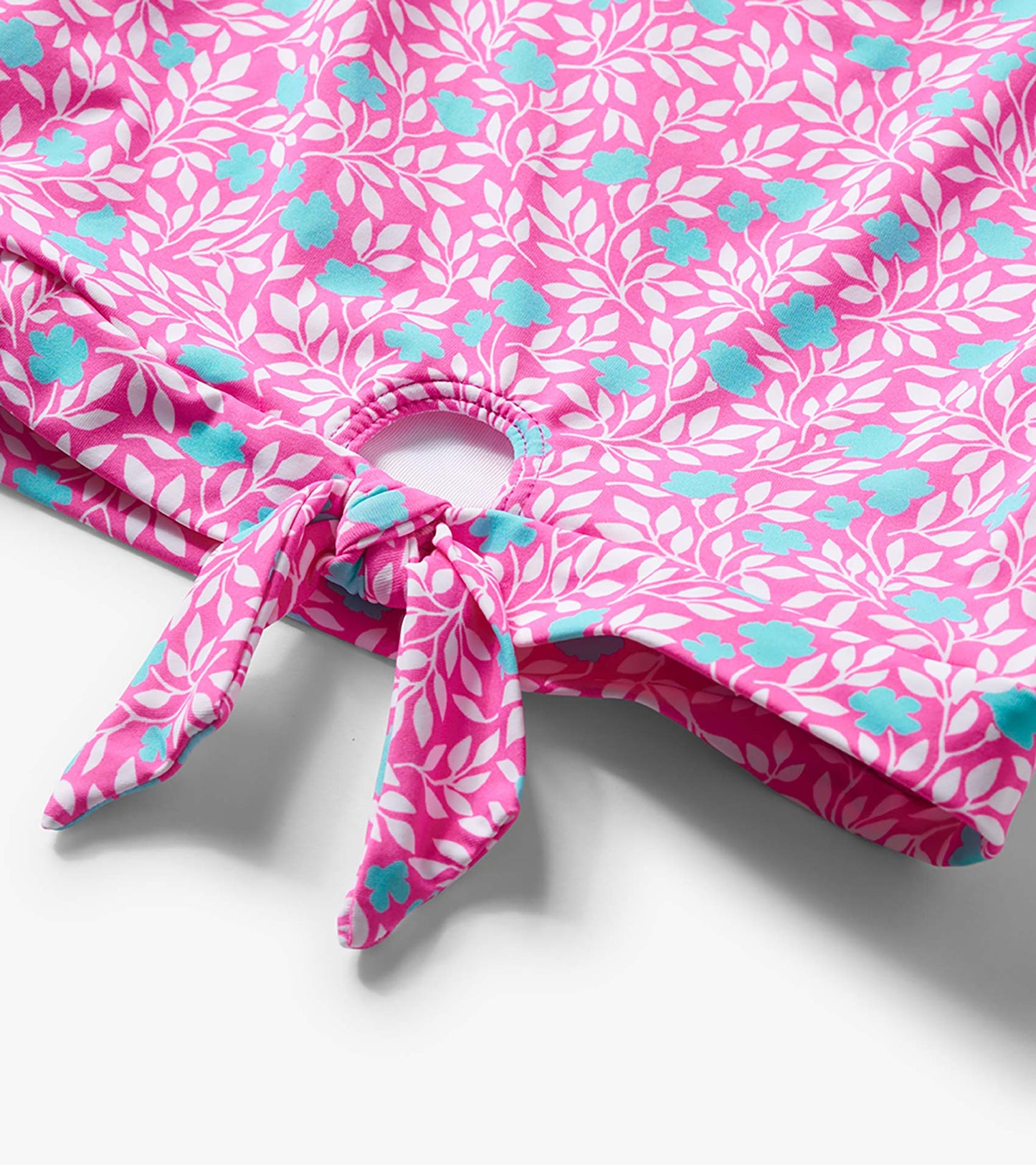 Maillot de bain deux pièces à haut noué – Motif floral et rayures