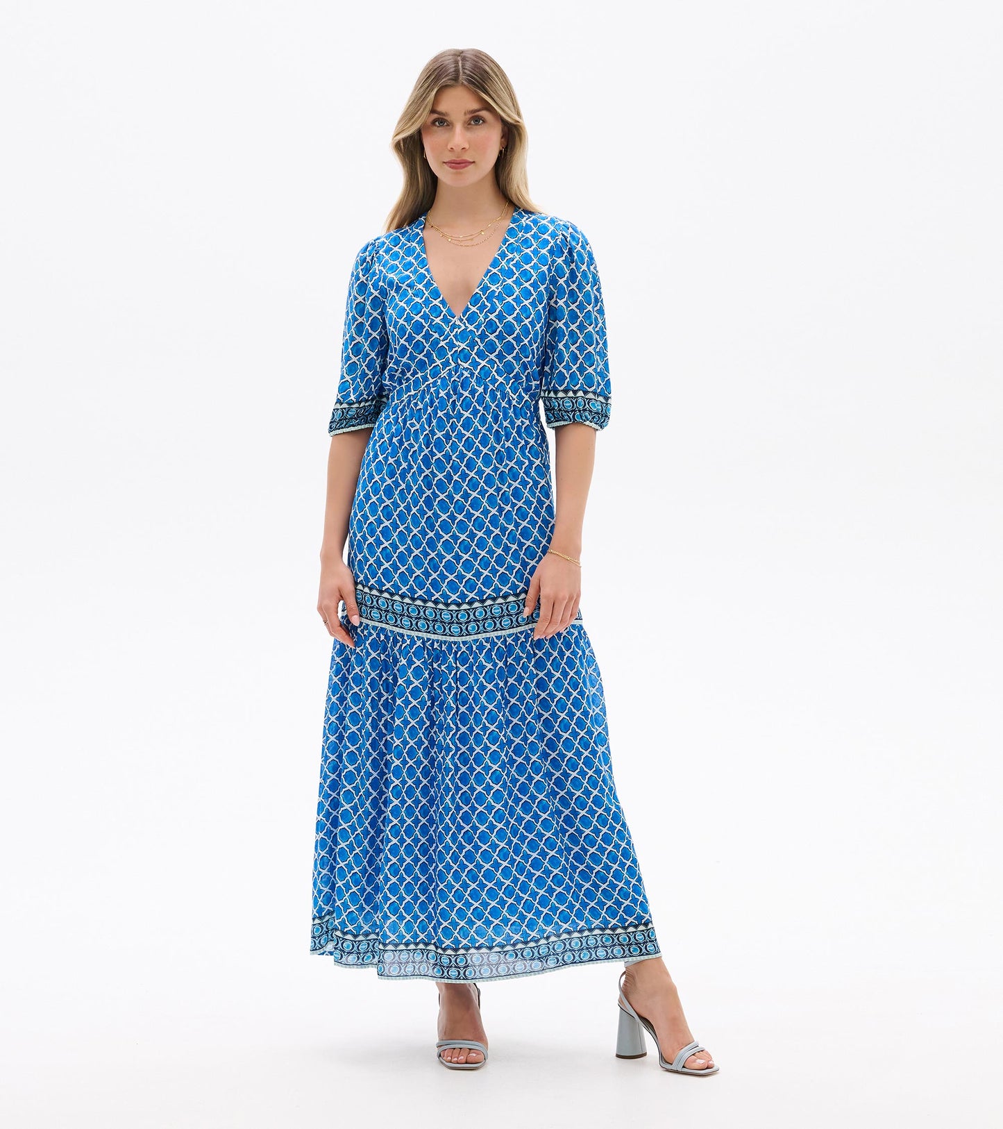 Willow Dress - Water Blue Medallion