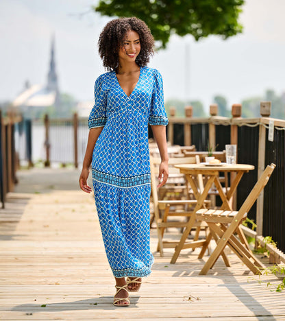 Willow Dress - Water Blue Medallion