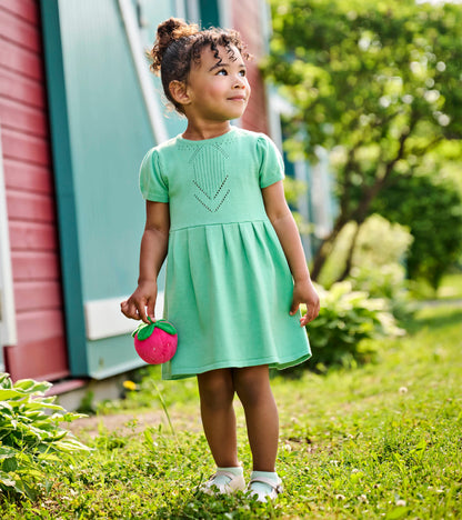 Robe en tricot pointelle – Vert de Neptune